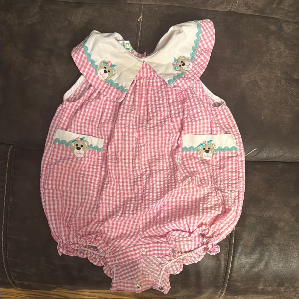 Class Club Pink Gingham Kids One Piece